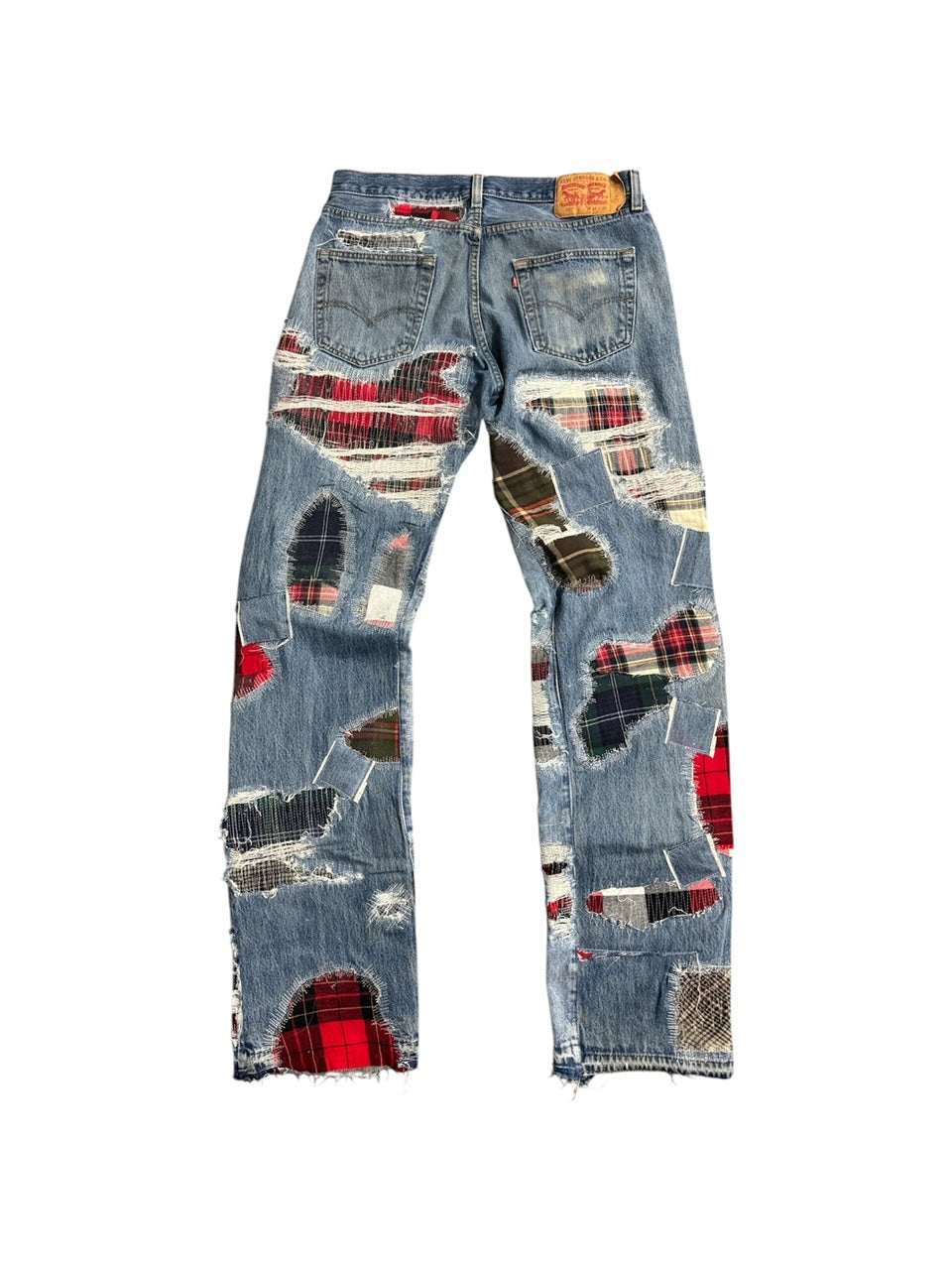 DISTRESSED PATCHWORK DENIM