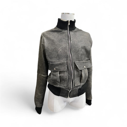LAMBSKIN AVIATOR ZIP-UP