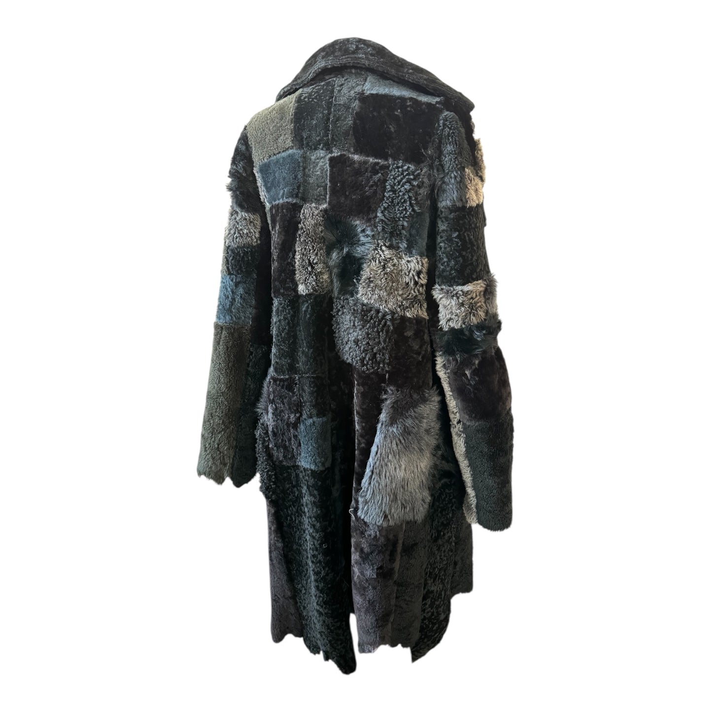 PATCHWORK SHEEPSKIN TRENCH