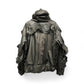 DISTRESSED LEATHER HOODED BOMBER