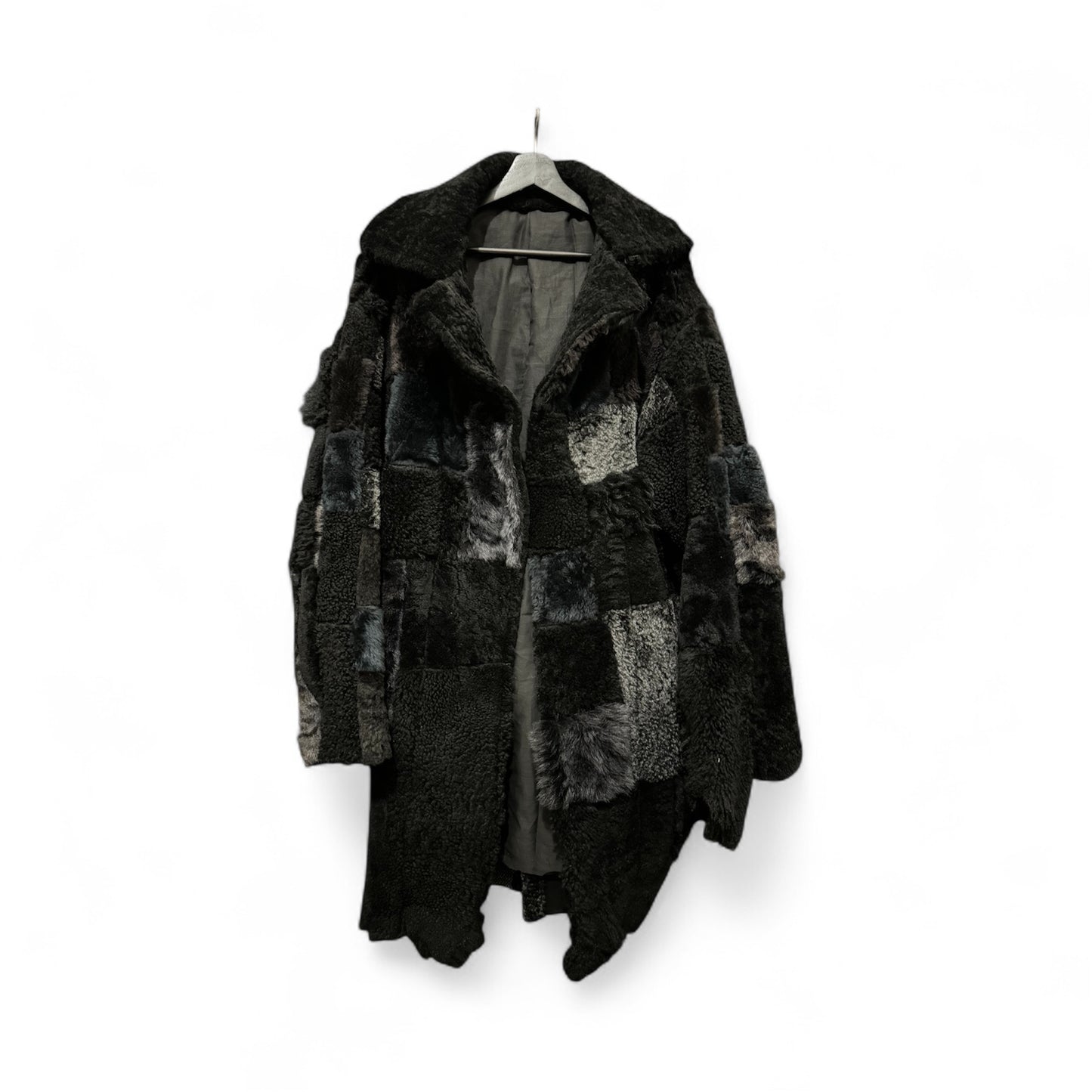 PATCHWORK SHEEPSKIN TRENCH