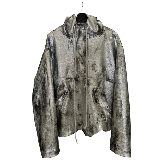 METALLIC FOIL LAMBSKIN PULLOVER